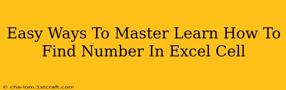 Easy Ways To Master Learn How To Find Number In Excel Cell