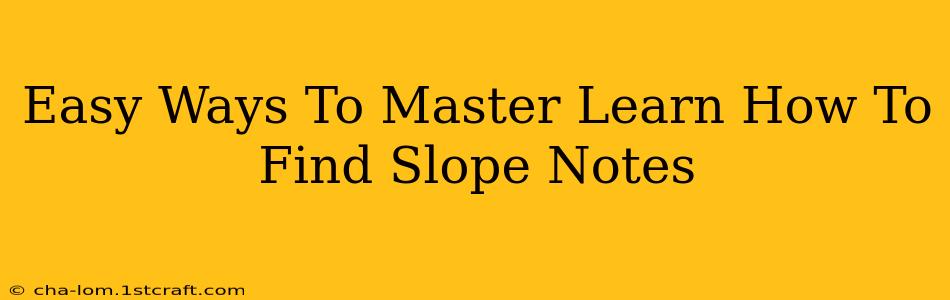 Easy Ways To Master Learn How To Find Slope Notes