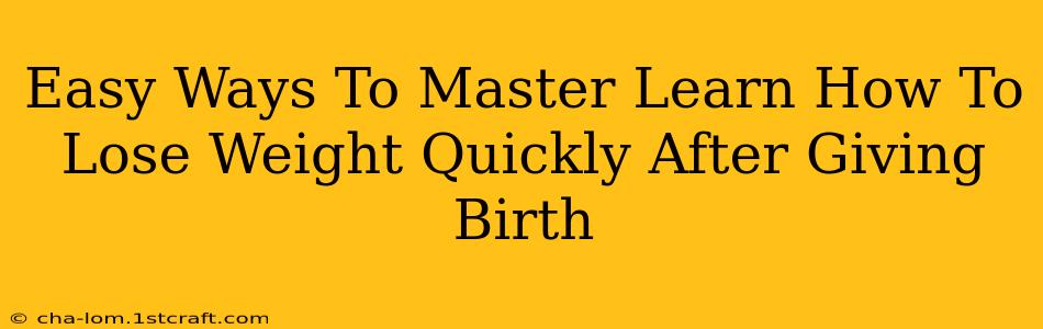 Easy Ways To Master Learn How To Lose Weight Quickly After Giving Birth