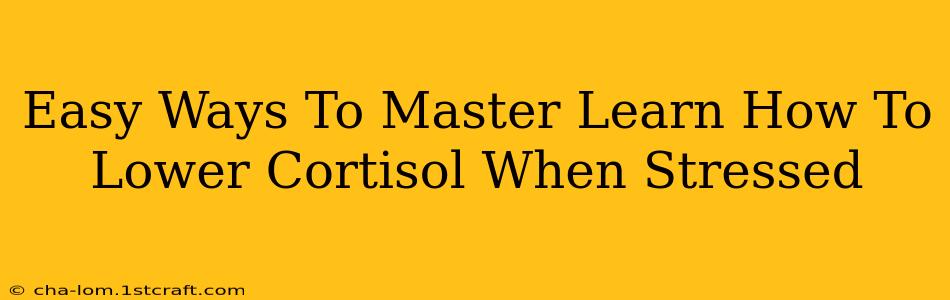 Easy Ways To Master Learn How To Lower Cortisol When Stressed