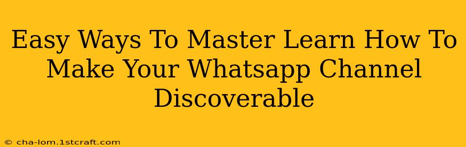 Easy Ways To Master Learn How To Make Your Whatsapp Channel Discoverable