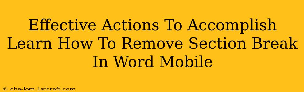 Effective Actions To Accomplish Learn How To Remove Section Break In Word Mobile