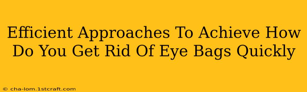 Efficient Approaches To Achieve How Do You Get Rid Of Eye Bags Quickly