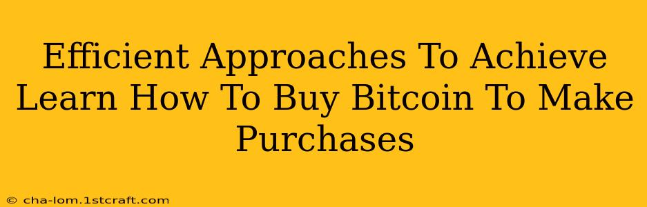 Efficient Approaches To Achieve Learn How To Buy Bitcoin To Make Purchases