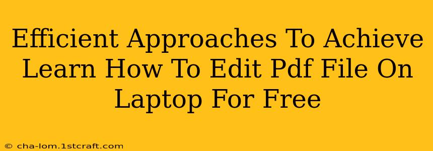 Efficient Approaches To Achieve Learn How To Edit Pdf File On Laptop For Free