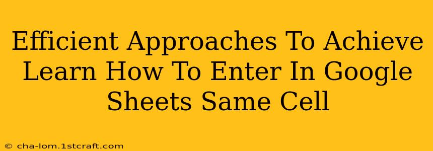 Efficient Approaches To Achieve Learn How To Enter In Google Sheets Same Cell