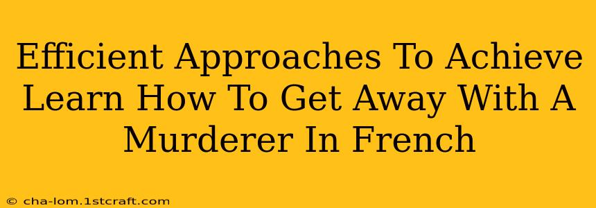 Efficient Approaches To Achieve Learn How To Get Away With A Murderer In French