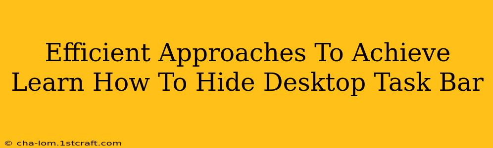 Efficient Approaches To Achieve Learn How To Hide Desktop Task Bar