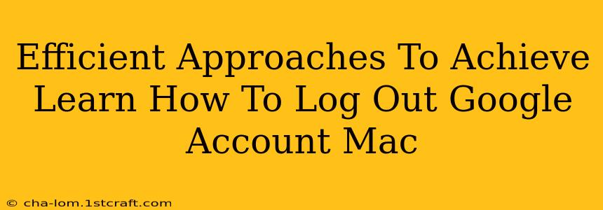 Efficient Approaches To Achieve Learn How To Log Out Google Account Mac