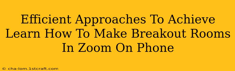 Efficient Approaches To Achieve Learn How To Make Breakout Rooms In Zoom On Phone