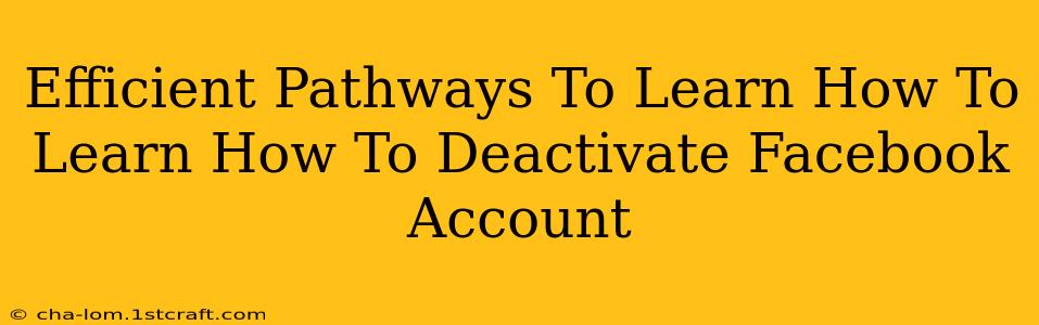 Efficient Pathways To Learn How To Learn How To Deactivate Facebook Account