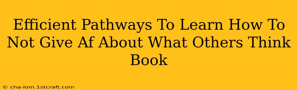 Efficient Pathways To Learn How To Not Give Af About What Others Think Book