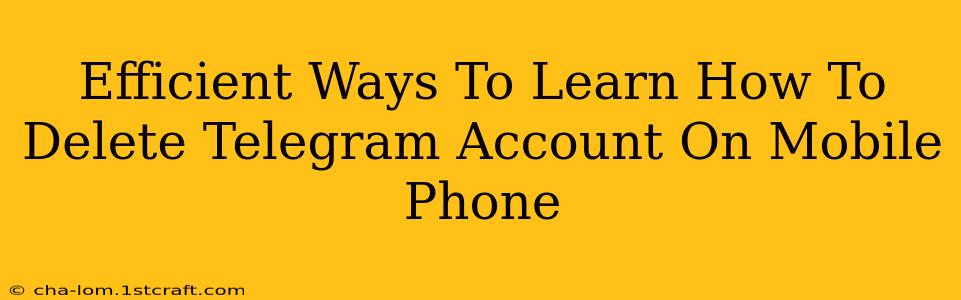 Efficient Ways To Learn How To Delete Telegram Account On Mobile Phone