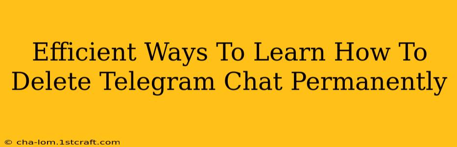 Efficient Ways To Learn How To Delete Telegram Chat Permanently