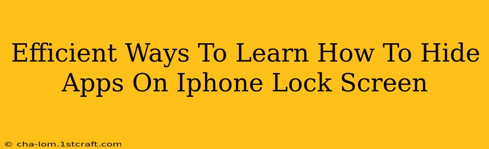 Efficient Ways To Learn How To Hide Apps On Iphone Lock Screen