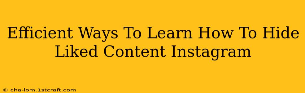 Efficient Ways To Learn How To Hide Liked Content Instagram