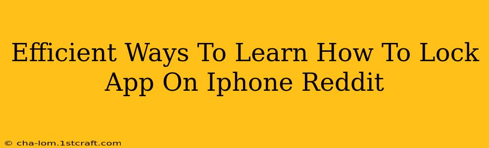 Efficient Ways To Learn How To Lock App On Iphone Reddit