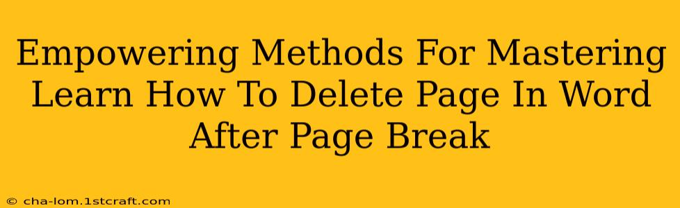 Empowering Methods For Mastering Learn How To Delete Page In Word After Page Break