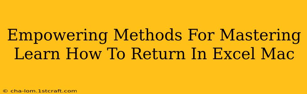 Empowering Methods For Mastering Learn How To Return In Excel Mac