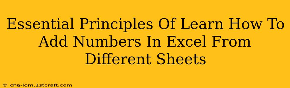 Essential Principles Of Learn How To Add Numbers In Excel From Different Sheets