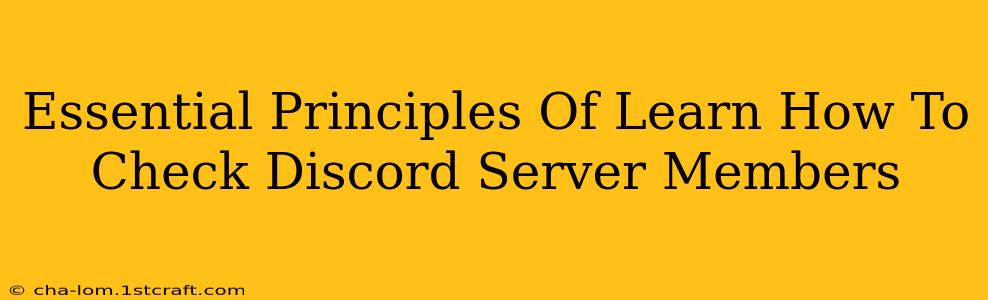 Essential Principles Of Learn How To Check Discord Server Members