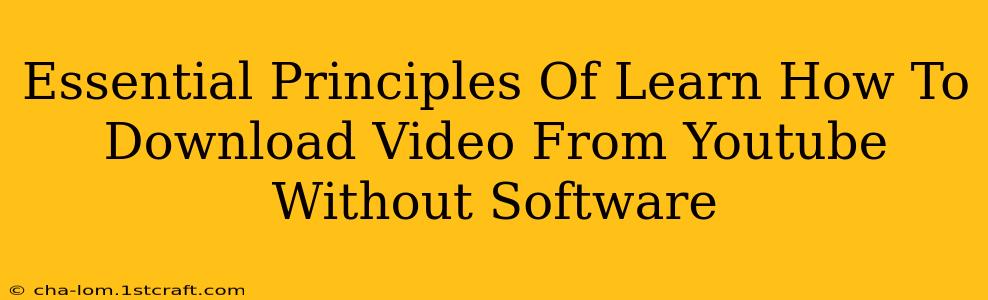 Essential Principles Of Learn How To Download Video From Youtube Without Software