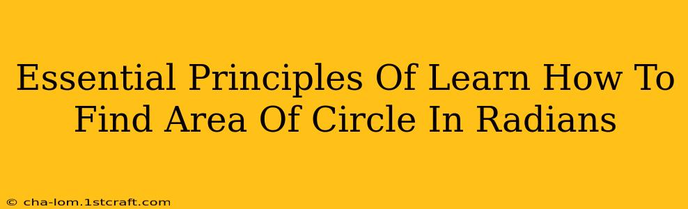 Essential Principles Of Learn How To Find Area Of Circle In Radians