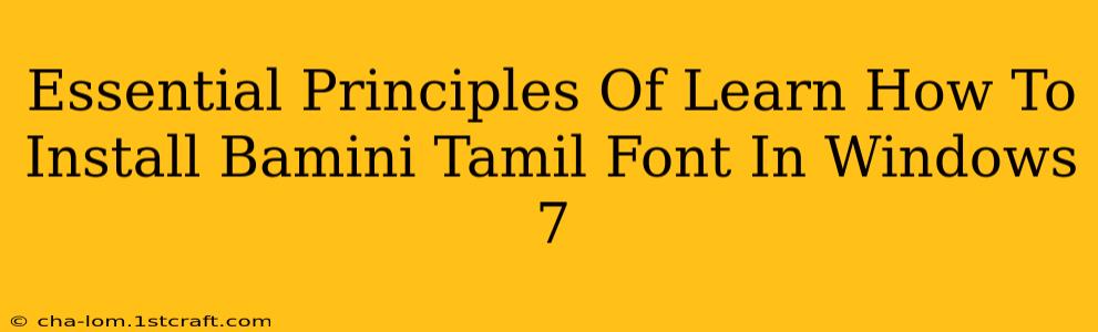 Essential Principles Of Learn How To Install Bamini Tamil Font In Windows 7