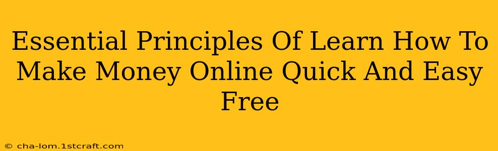 Essential Principles Of Learn How To Make Money Online Quick And Easy Free