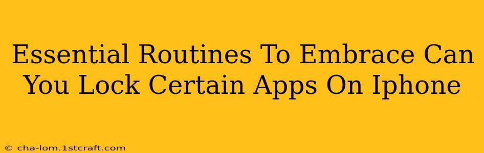 Essential Routines To Embrace Can You Lock Certain Apps On Iphone