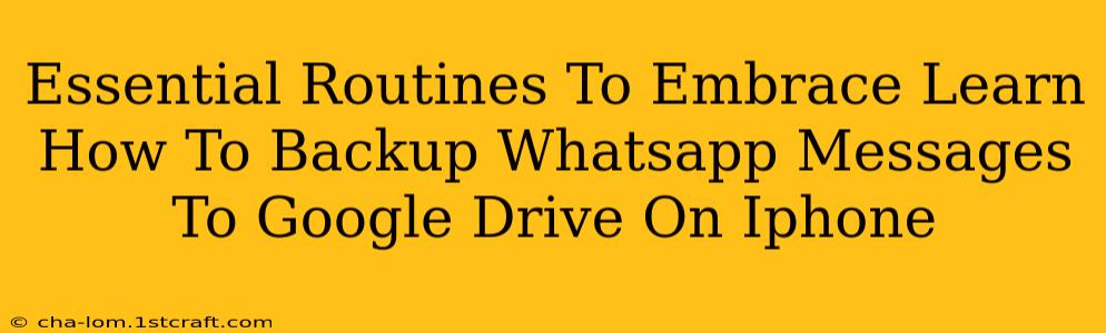 Essential Routines To Embrace Learn How To Backup Whatsapp Messages To Google Drive On Iphone