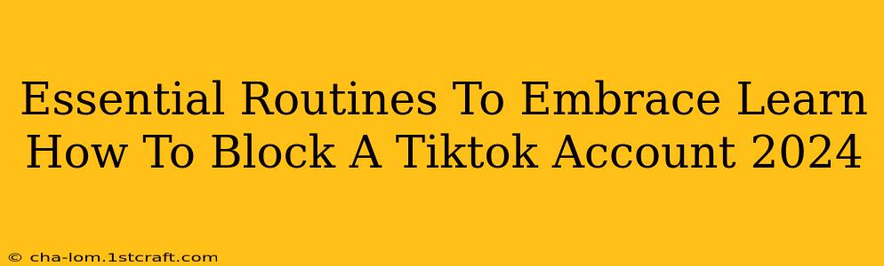 Essential Routines To Embrace Learn How To Block A Tiktok Account 2024