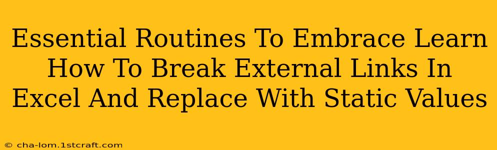 Essential Routines To Embrace Learn How To Break External Links In Excel And Replace With Static Values