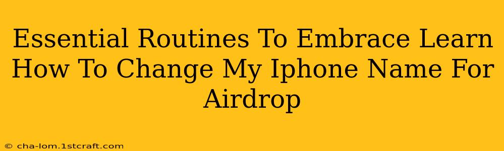 Essential Routines To Embrace Learn How To Change My Iphone Name For Airdrop