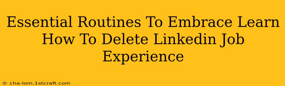 Essential Routines To Embrace Learn How To Delete Linkedin Job Experience