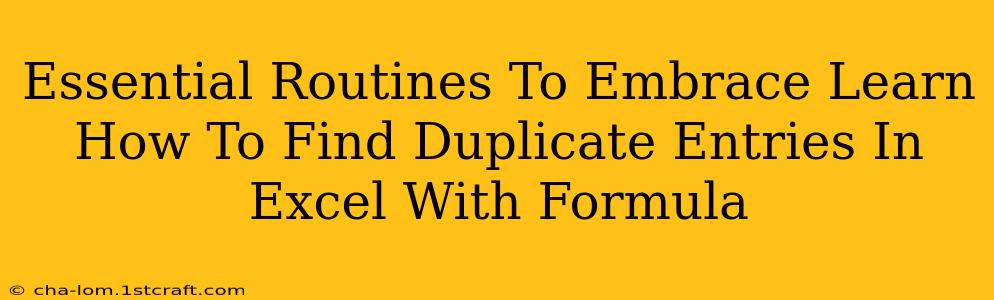 Essential Routines To Embrace Learn How To Find Duplicate Entries In Excel With Formula