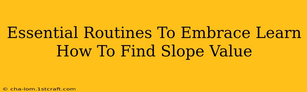 Essential Routines To Embrace Learn How To Find Slope Value