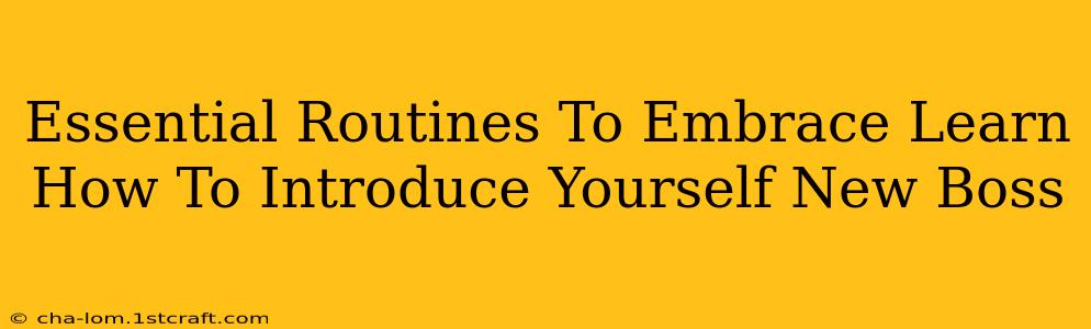 Essential Routines To Embrace Learn How To Introduce Yourself New Boss