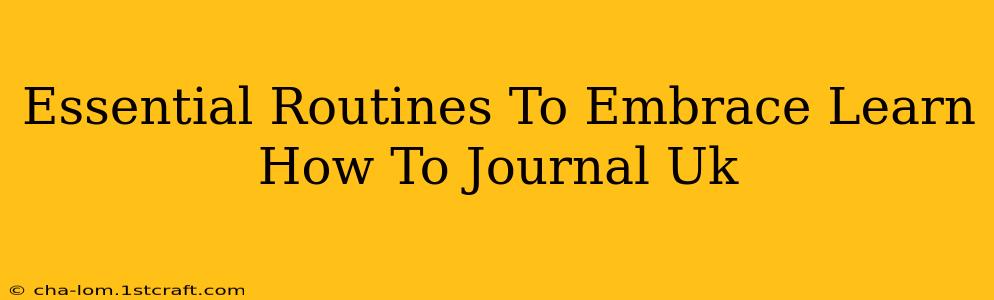 Essential Routines To Embrace Learn How To Journal Uk