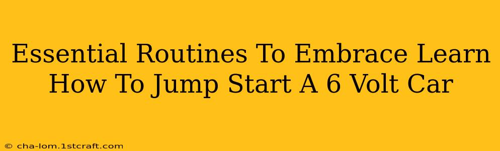 Essential Routines To Embrace Learn How To Jump Start A 6 Volt Car