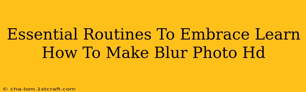 Essential Routines To Embrace Learn How To Make Blur Photo Hd