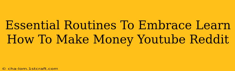 Essential Routines To Embrace Learn How To Make Money Youtube Reddit