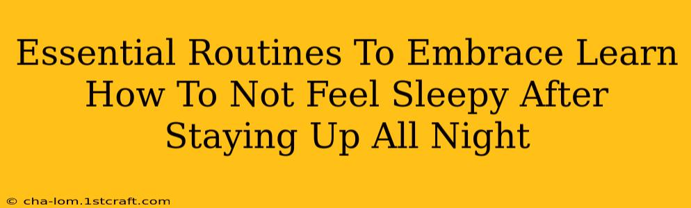 Essential Routines To Embrace Learn How To Not Feel Sleepy After Staying Up All Night