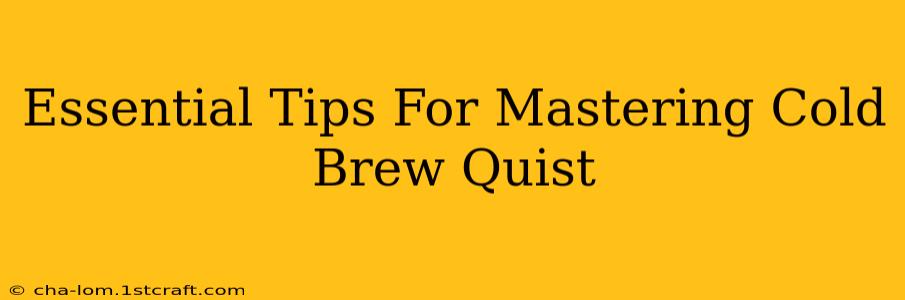 Essential Tips For Mastering Cold Brew Quist