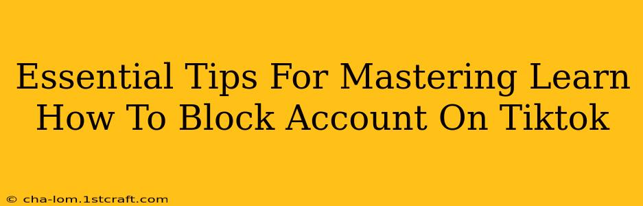 Essential Tips For Mastering Learn How To Block Account On Tiktok