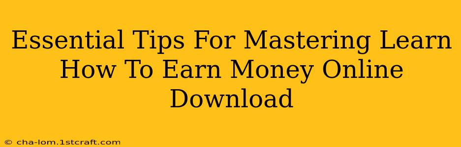 Essential Tips For Mastering Learn How To Earn Money Online Download