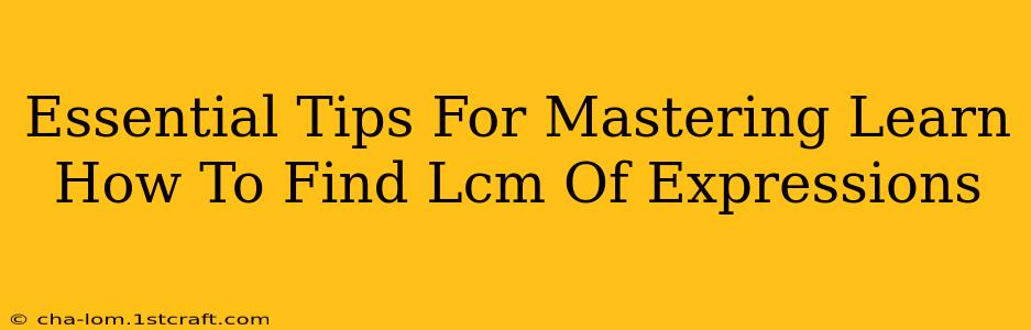 Essential Tips For Mastering Learn How To Find Lcm Of Expressions