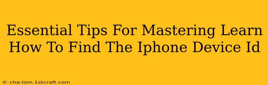 Essential Tips For Mastering Learn How To Find The Iphone Device Id