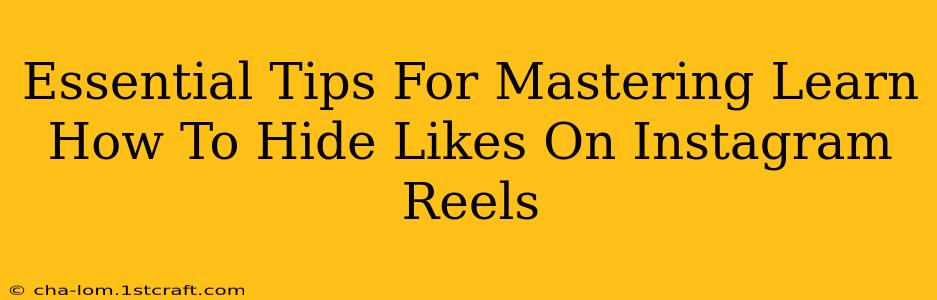 Essential Tips For Mastering Learn How To Hide Likes On Instagram Reels