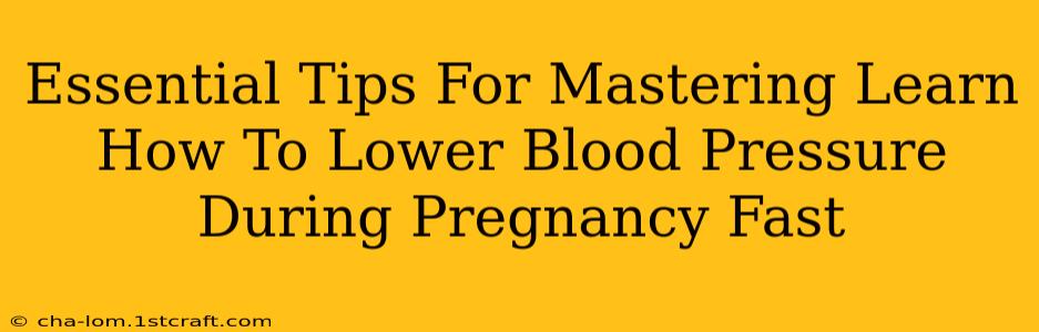 Essential Tips For Mastering Learn How To Lower Blood Pressure During Pregnancy Fast